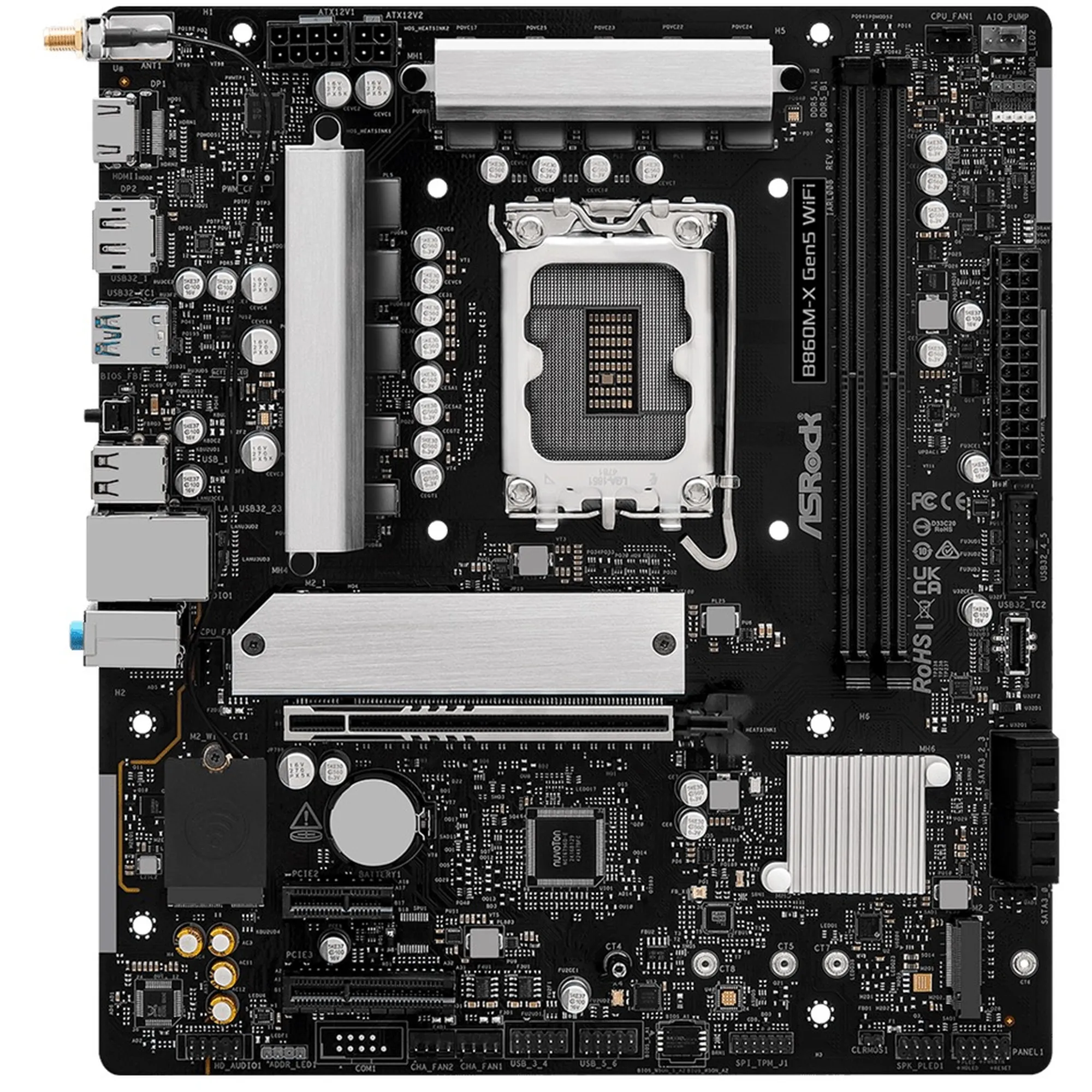 Купити Материнська плата ASRock B860M-X Gen5 WiFi (s1851, Intel B860, DDR5, mATX) - фото 3