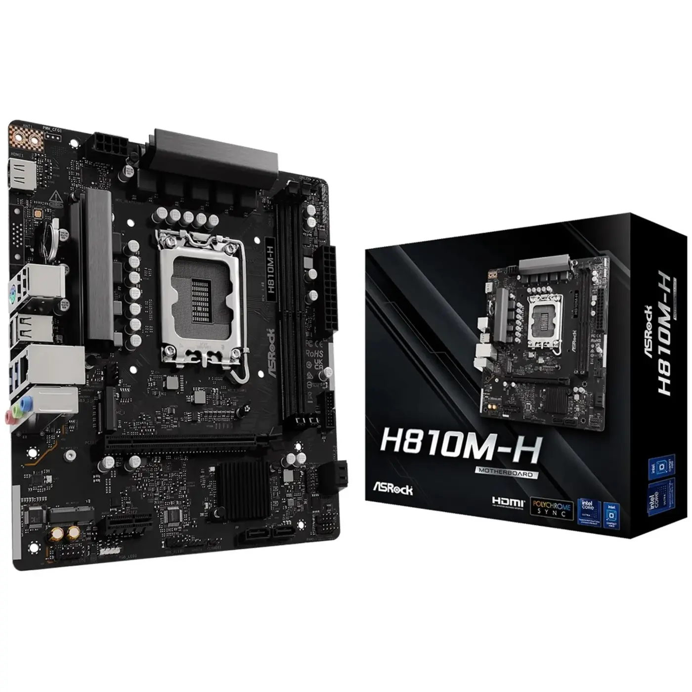 Купити Материнська плата ASRock H810M-H (s1851, Intel H810, DDR5, mATX) - фото 1
