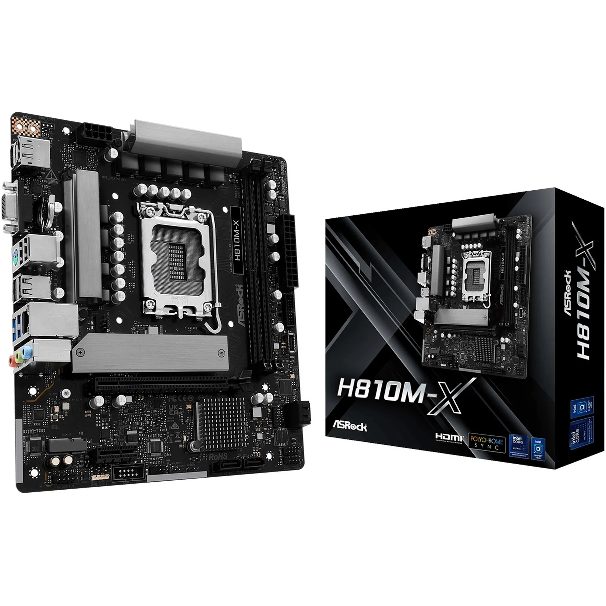 Купити Материнська плата ASRock H810M-X (s1851, Intel H810, DDR5, mATX) - фото 1