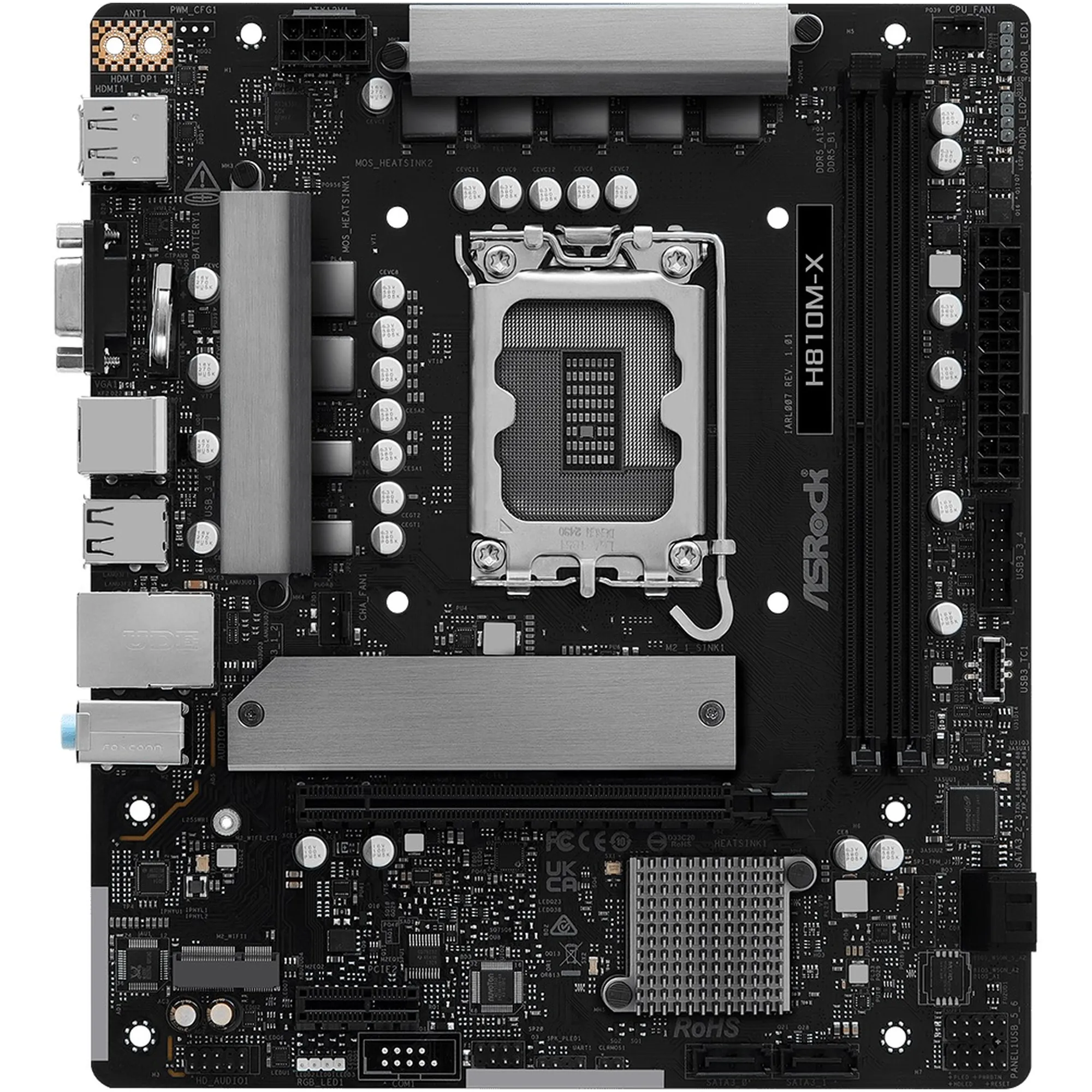 Купити Материнська плата ASRock H810M-X (s1851, Intel H810, DDR5, mATX) - фото 2