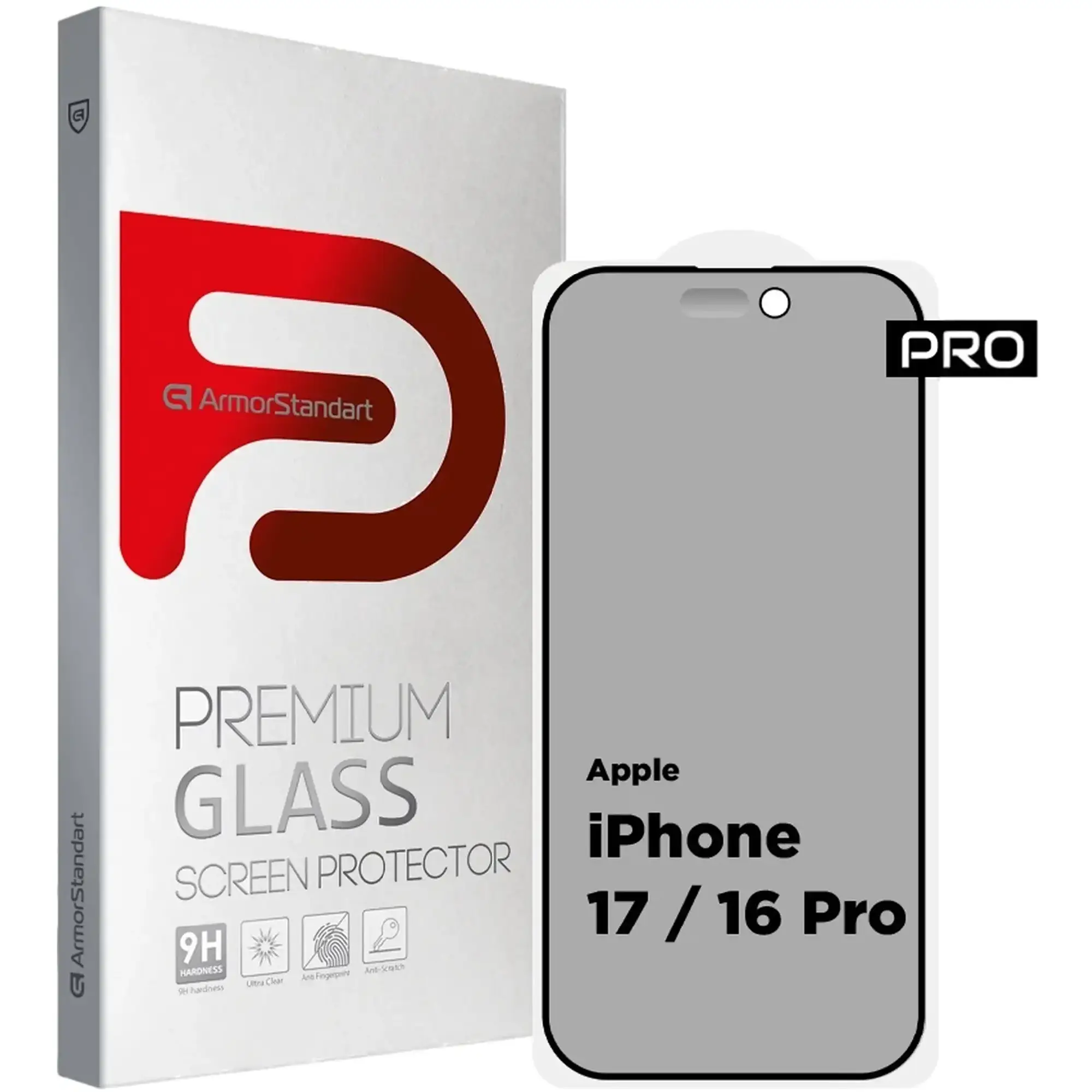 Купить Защитное стекло ArmorStandart Pro Anti-spy Matte для Apple iPhone 17 / 16 Pro (ARM86420) - фото 1