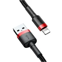 Купить Кабель Baseus Cafule Lightning 2.4A 1m Red/Black (CALKLF-B19) - фото 2