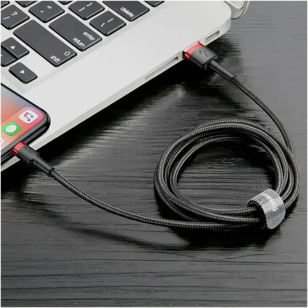 Купить Кабель Baseus Cafule Lightning 2.4A 1m Red/Black (CALKLF-B19) - фото 6