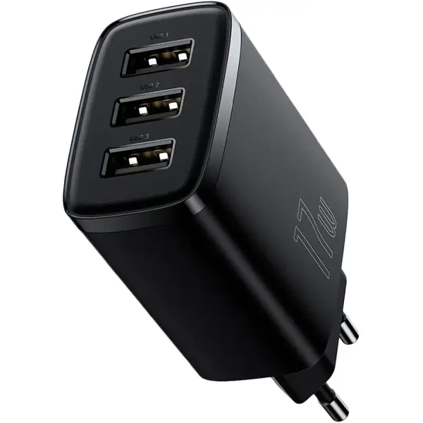 Купити Зарядний пристрій Baseus Compact Charger 3U 17W EU Black (CCXJ020101) - фото 5