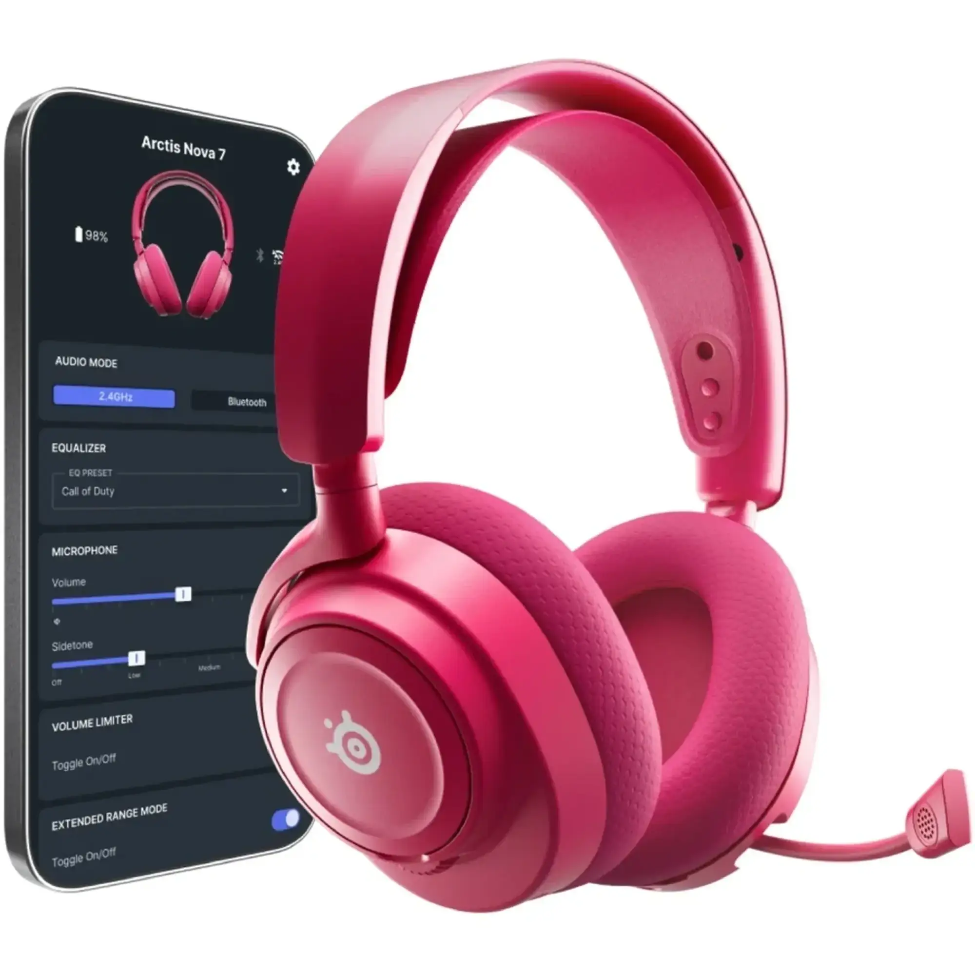 Купить Наушники SteelSeries Arctis Nova 7X Gen 2 Wireless Magenta (61760) - фото 6
