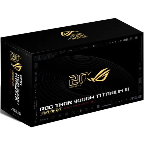 Купити Блок живлення ASUS ROG-THOR-3000T3-GAMING-20TH (90YE00VA-B0NA00) - фото 12