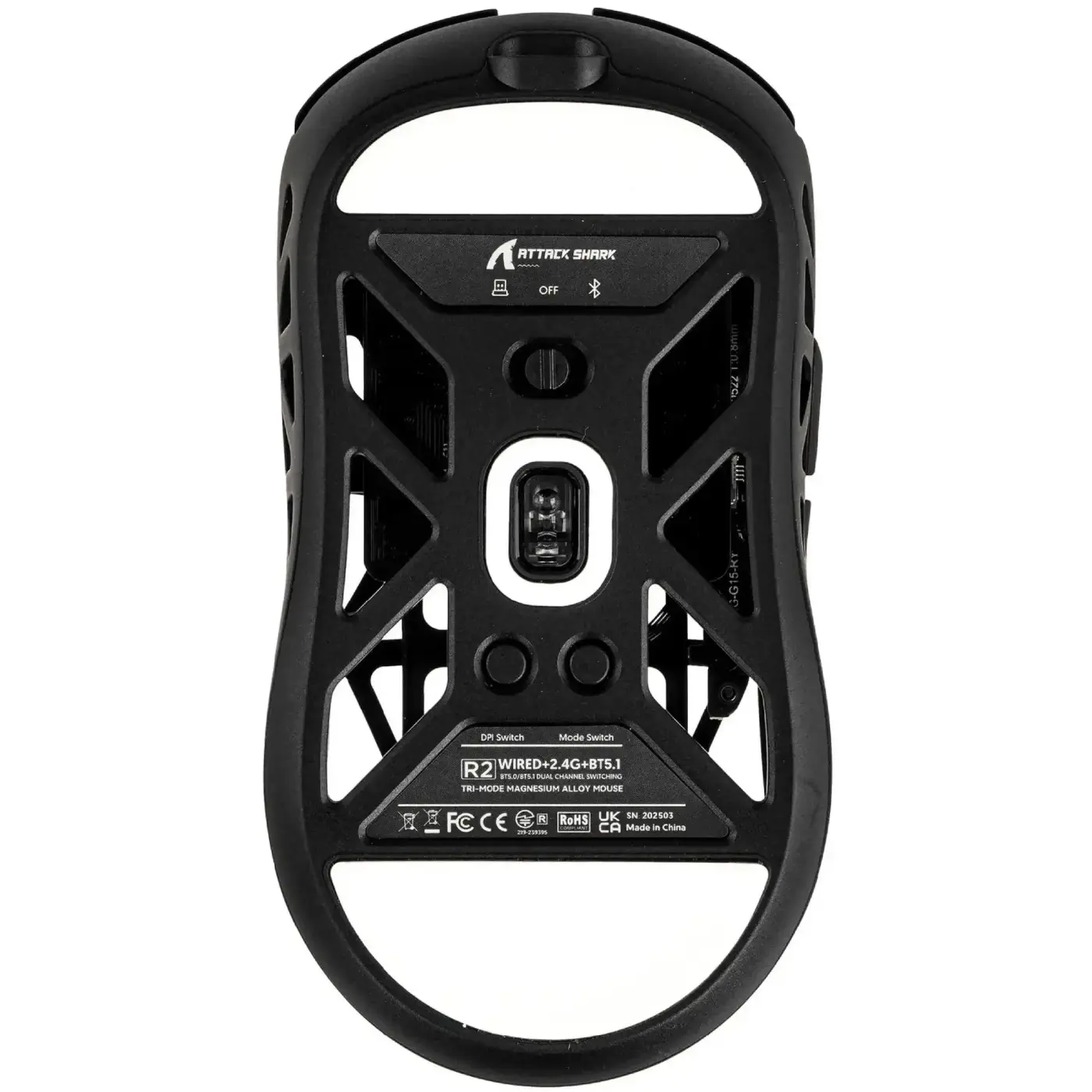 Купити Мишка Attack Shark R2 Wireless/Bluetooth (PAW3950) Black (R2B_AS) - фото 6