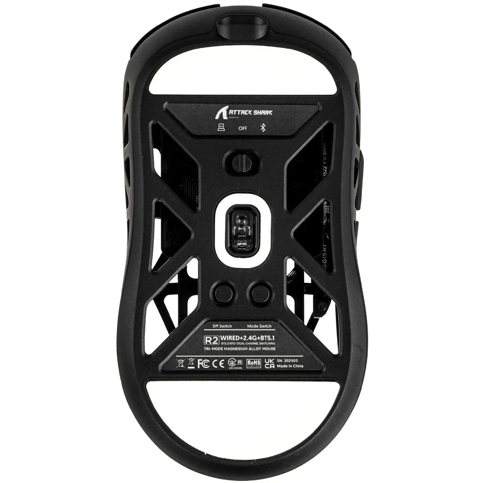 Купити Мишка Attack Shark R2 Wireless/Bluetooth (PAW3950) Black (R2B_AS) - фото 6