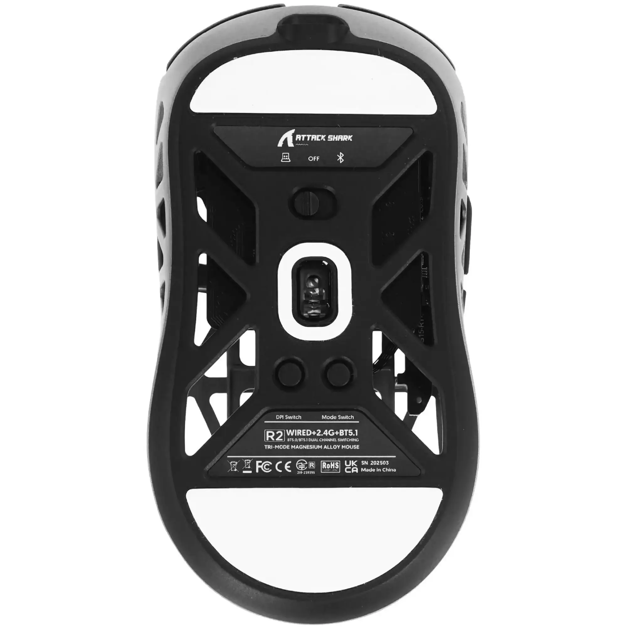 Купити Мишка Attack Shark R2 Wireless/Bluetooth (PAW3950) Silver gray (R2SGR_AS) - фото 5