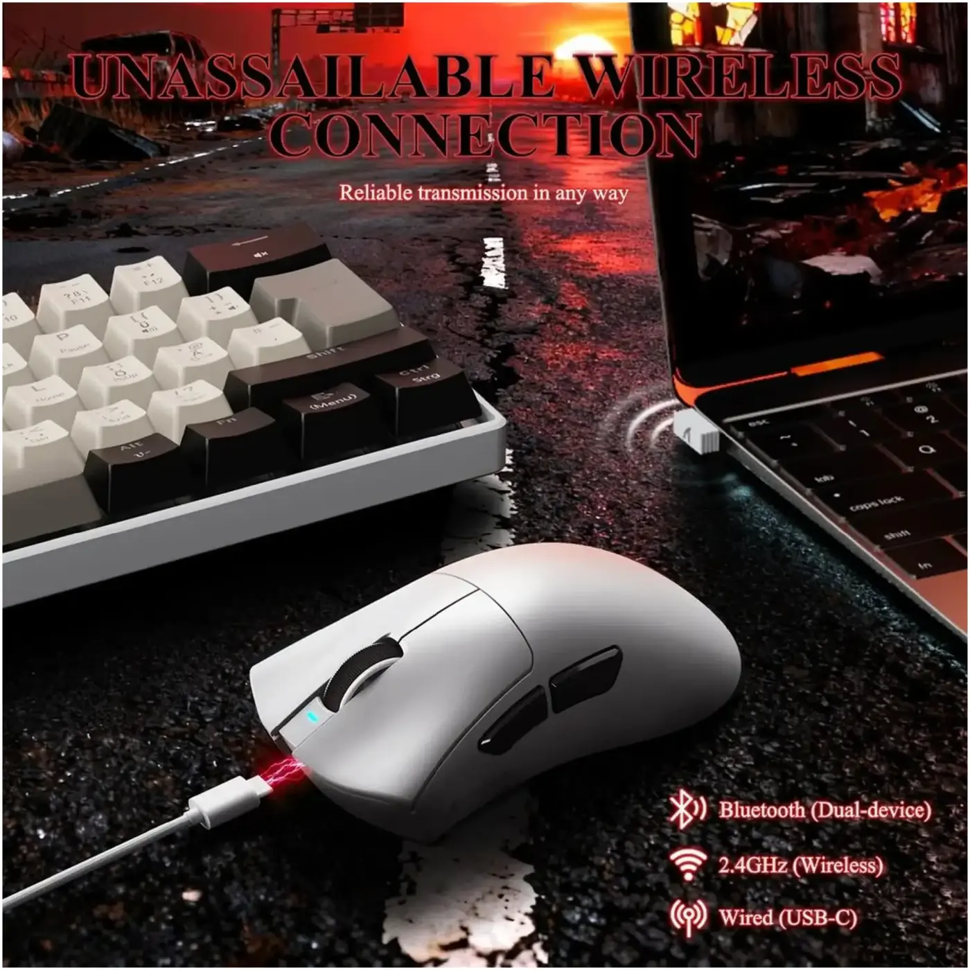 Купити Мишка Attack Shark V3Pro Ultra-Light Wireless/Bluetooth (PAW3311) White (V3PROW_AS) - фото 3