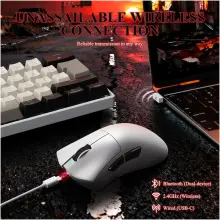 Купити Мишка Attack Shark V3Pro Ultra-Light Wireless/Bluetooth (PAW3311) White (V3PROW_AS) - фото 3