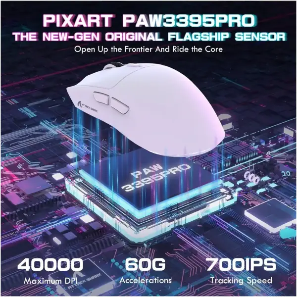 Купити Мишка Attack Shark X1 Wireless/Bluetooth (PAW3395PRO) White (X1W_AS) - фото 3