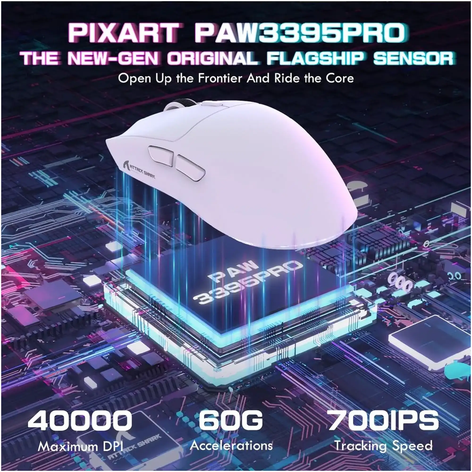 Купити Мишка Attack Shark X1 Wireless/Bluetooth (PAW3395PRO) White (X1W_AS) - фото 3
