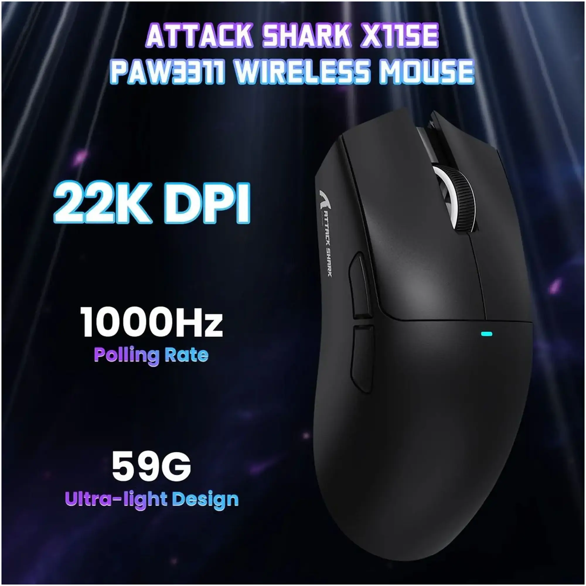 Купити Мишка Attack Shark X11SE Wireless//Bluetooth (PAW3311) Black (X11SEB_AS) - фото 2