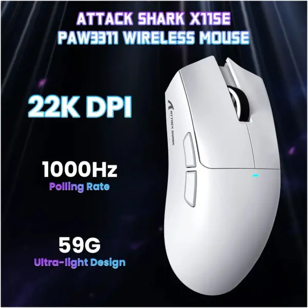 Купити Мишка Attack Shark X11SE Wireless/Bluetooth (PAW3311) White (X11SEW_AS) - фото 2