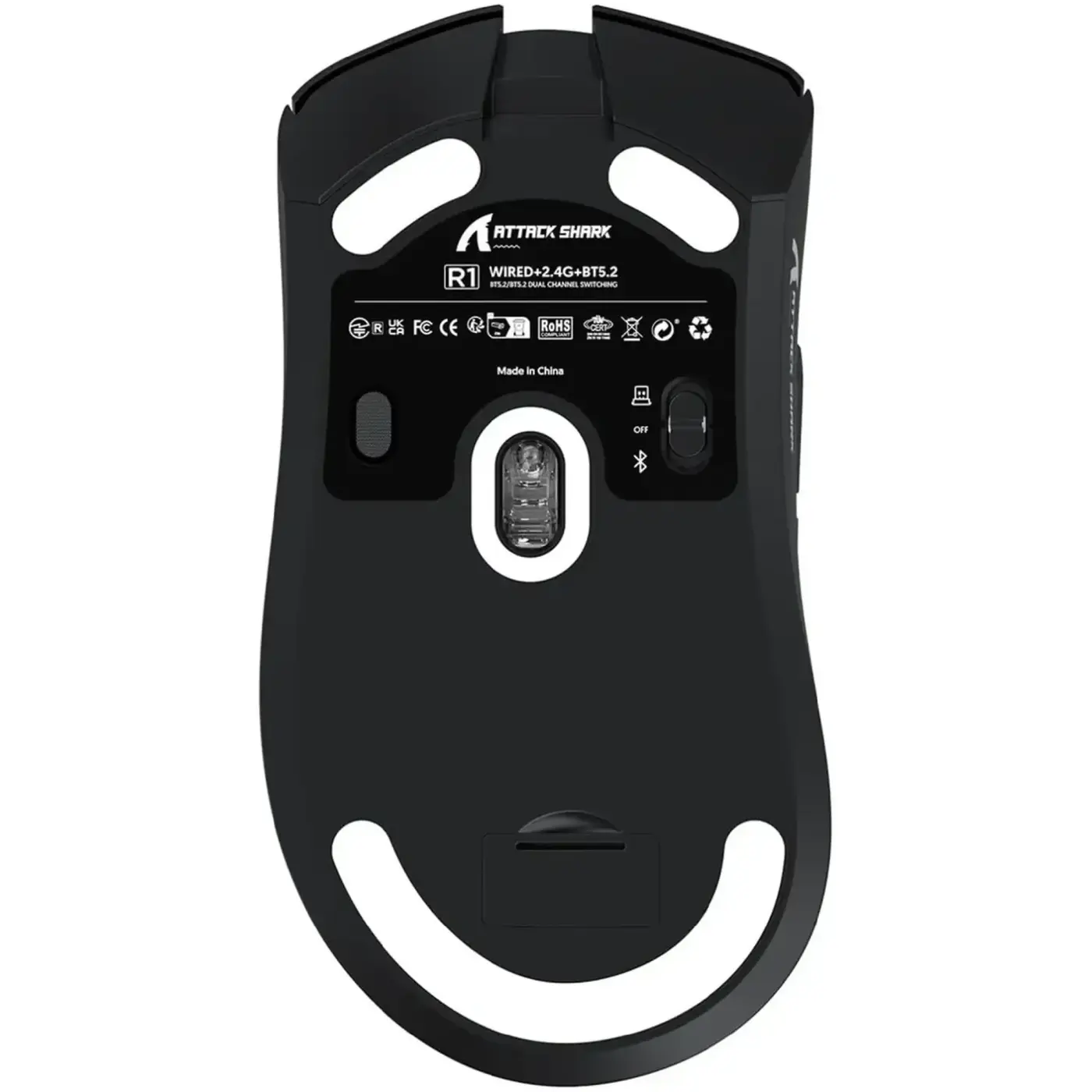 Купити Мишка Attack Shark R1 Wireless/Bluetooth (PAW3311) Black (R1B_AS) - фото 3