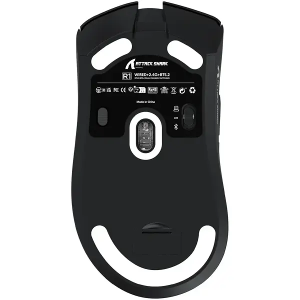 Купити Мишка Attack Shark R1 Wireless/Bluetooth (PAW3311) Black (R1B_AS) - фото 3