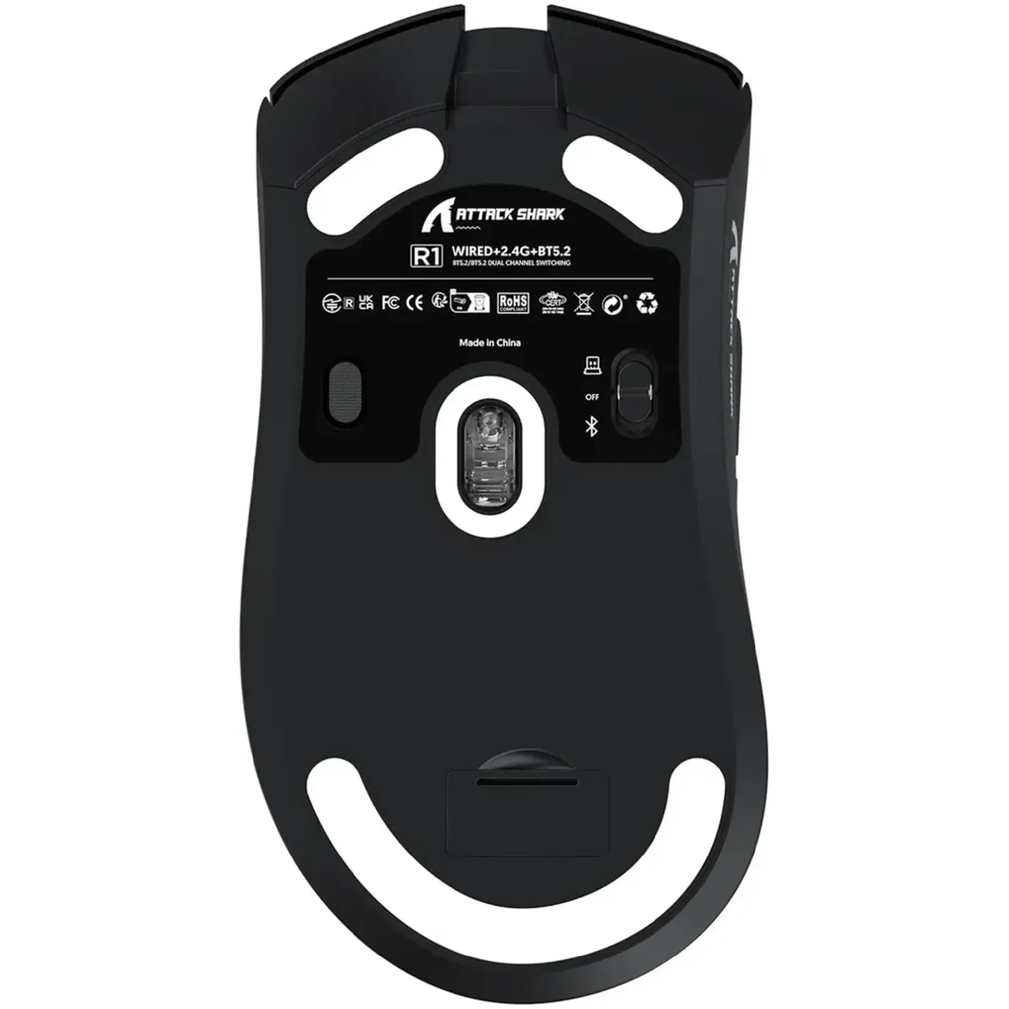 Купити Мишка Attack Shark R1 Wireless/Bluetooth (PAW3311) Black (R1B_AS) - фото 3