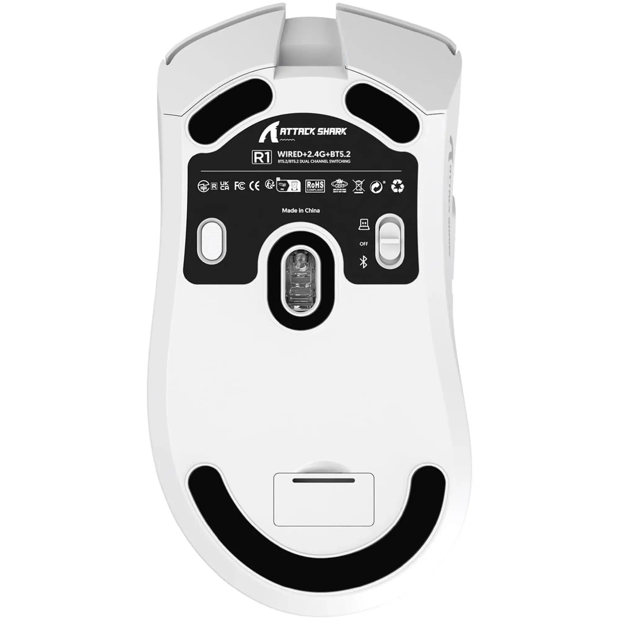Купити Мишка Attack Shark R1 Wireless/Bluetooth (PAW3311) White (R1W_AS) - фото 3