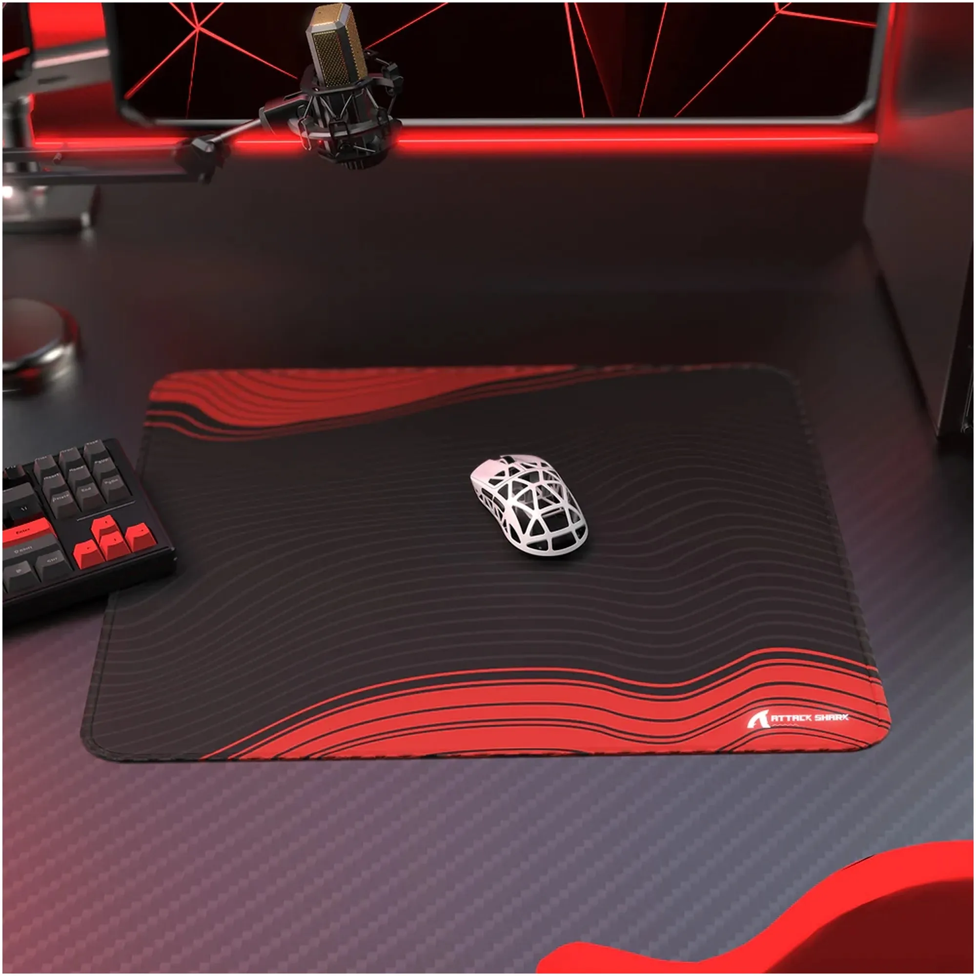 Купити Ігрова поверхняAttack Shark CM02 Contour line Black Red (CM02CLBR_AS) - фото 3