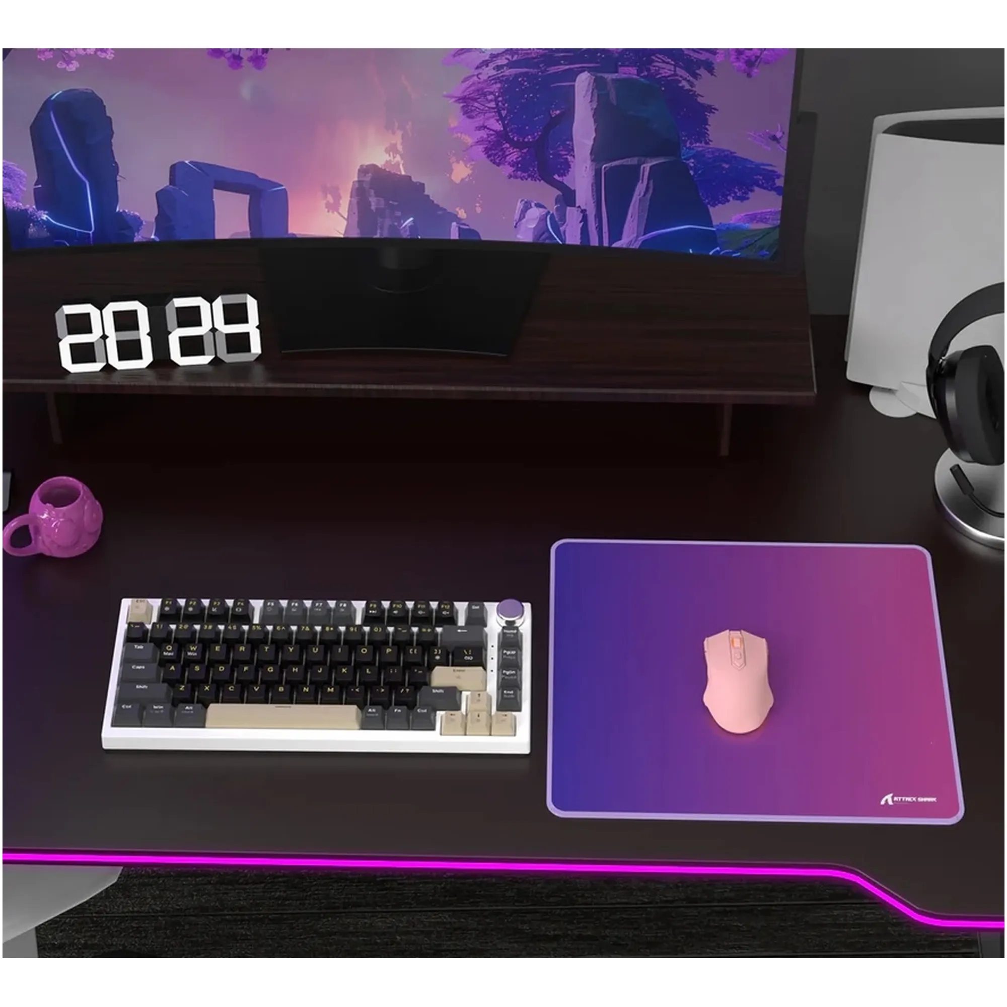 Купити Ігрова поверхняAttack Shark CM03 eSport Violet-Blue gradient (CM03VBG_AS) - фото 2