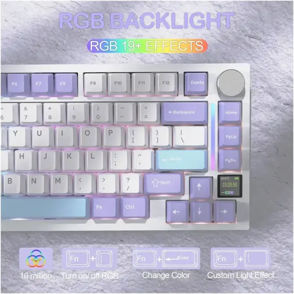 Купити Клавіатура Attack Shark X820 Ultra RGB Wireless Gift Axis White (X820ULTRAGA_AS) - фото 2