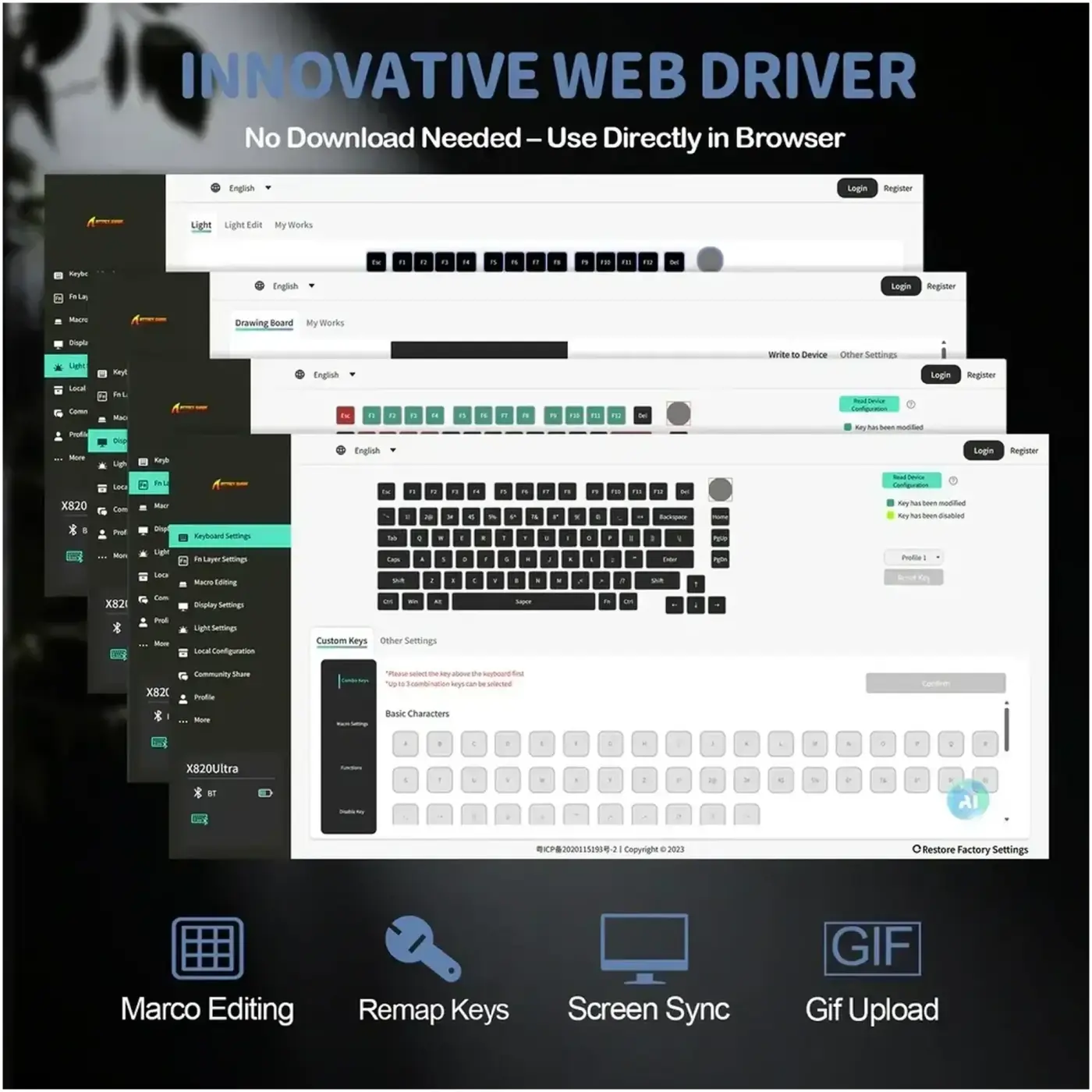 Купити Клавіатура Attack Shark X820 Ultra RGB Wireless Shark Axis Moonlight (X820ULTRASA_AS) - фото 7