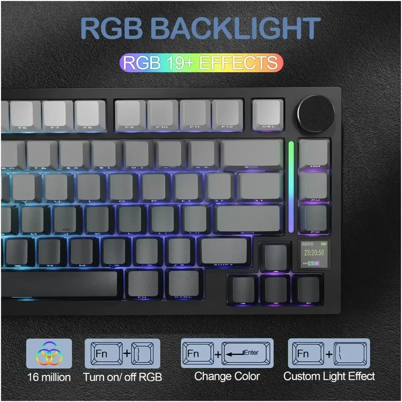 Купити Клавіатура Attack Shark X820 Ultra RGB Wireless Shark Axis Moonlight (X820ULTRASA_AS) - фото 8