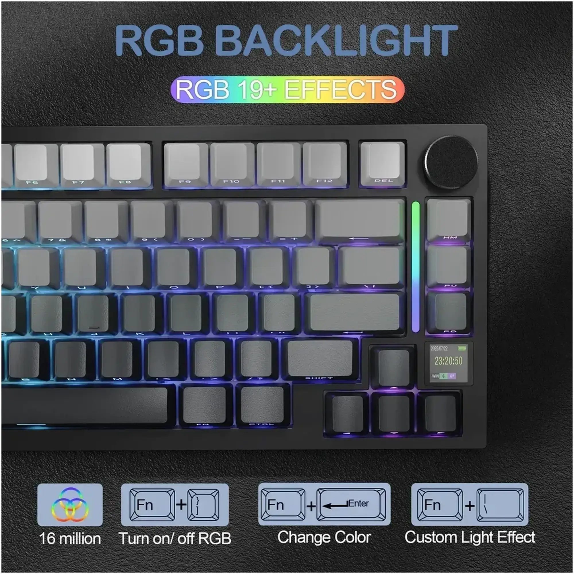 Купити Клавіатура Attack Shark X820 Ultra RGB Wireless Shark Axis Moonlight (X820ULTRASA_AS) - фото 8