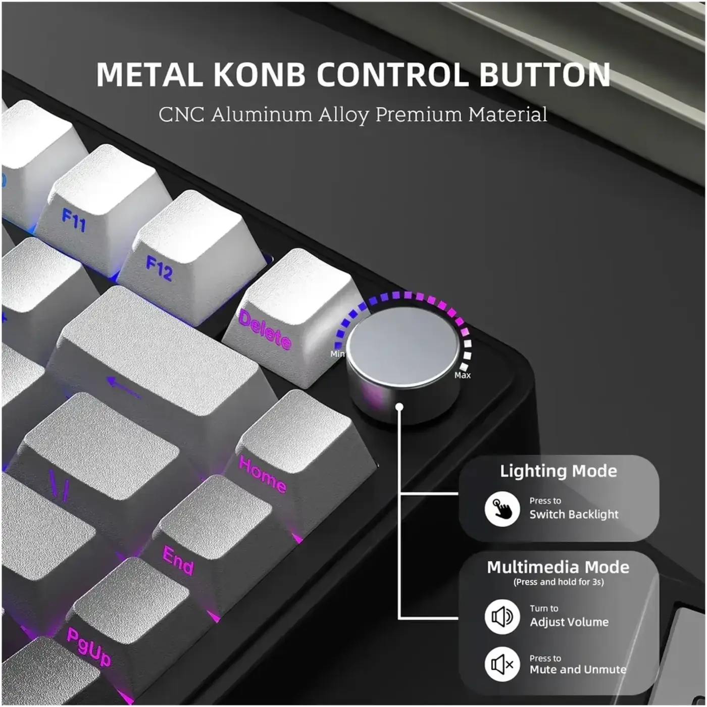 Купити Клавіатура Attack Shark X85 RGB Wireless White Jade Switch Moonlit Night (X85MN_AS) - фото 2