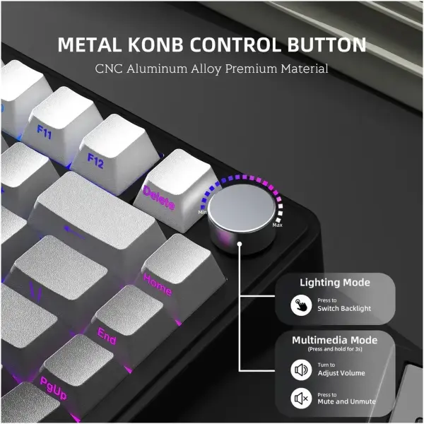 Купити Клавіатура Attack Shark X85 RGB Wireless White Jade Switch Moonlit Night (X85MN_AS) - фото 2
