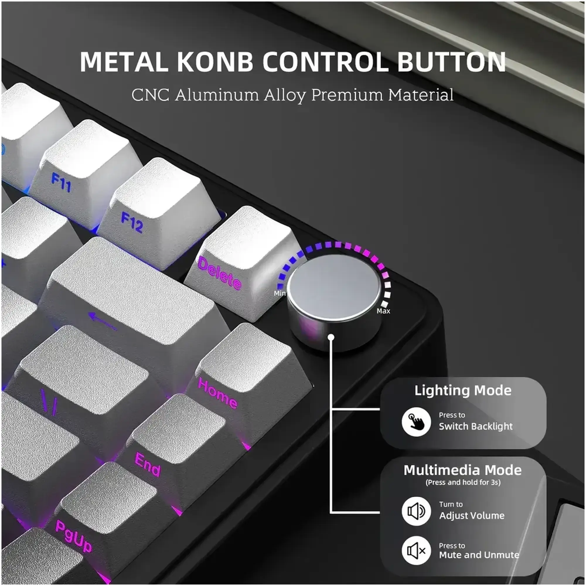 Купити Клавіатура Attack Shark X85 RGB Wireless White Jade Switch Moonlit Night (X85MN_AS) - фото 2