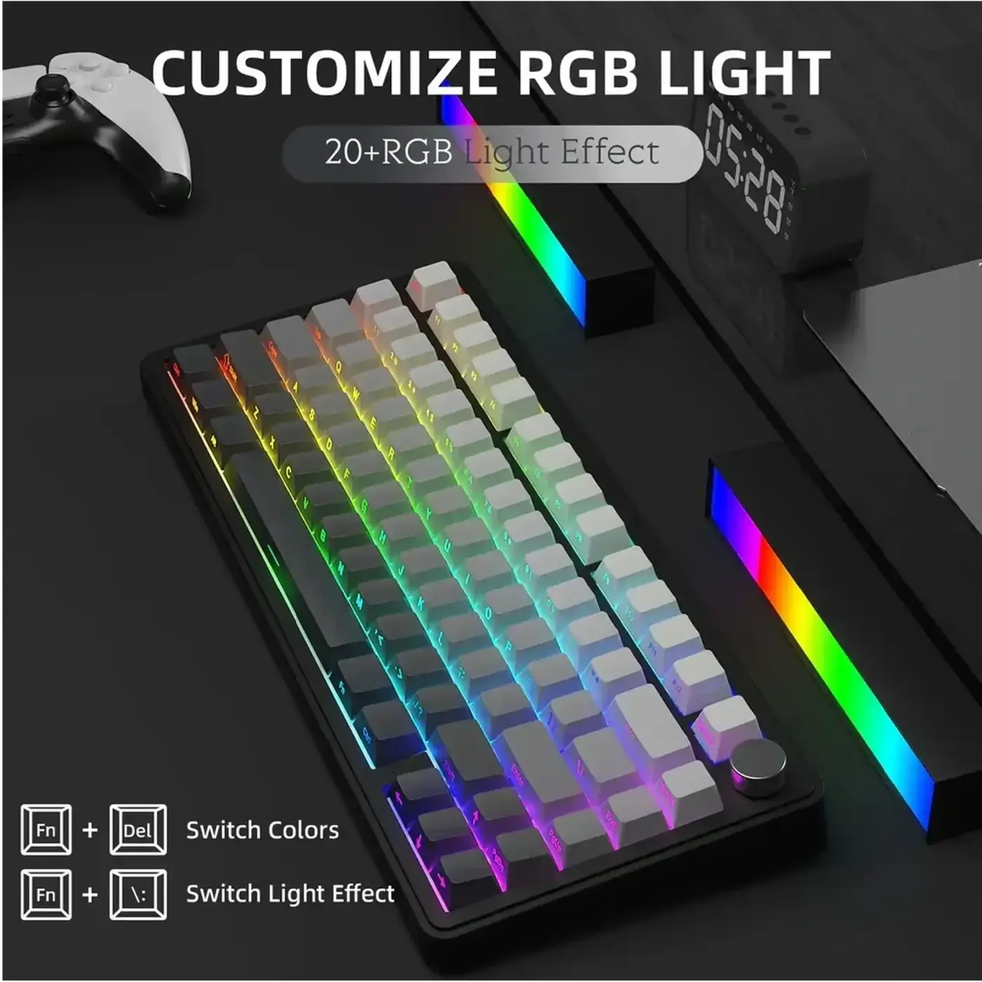 Купити Клавіатура Attack Shark X85 RGB Wireless White Jade Switch Moonlit Night (X85MN_AS) - фото 4