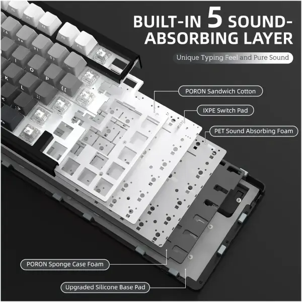 Купити Клавіатура Attack Shark X85 RGB Wireless White Jade Switch Moonlit Night (X85MN_AS) - фото 7