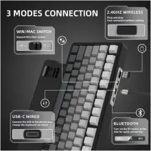 Купити Клавіатура Attack Shark X85 RGB Wireless White Jade Switch Moonlit Night (X85MN_AS) - фото 8