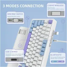 Купити Клавіатура Attack Shark X85 RGB Wireless White Jade Switch Starlight White (X85SW_AS) - фото 5