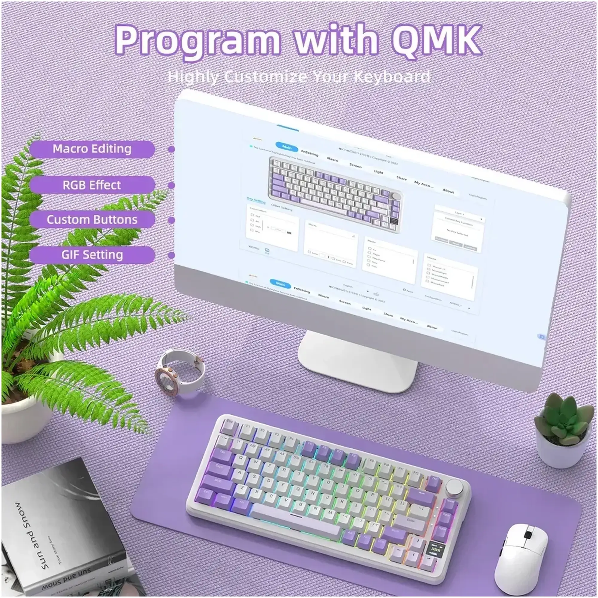 Купити Клавіатура Attack Shark X85PRO RGB Wireless Lavender (X85PROL_AS) - фото 8