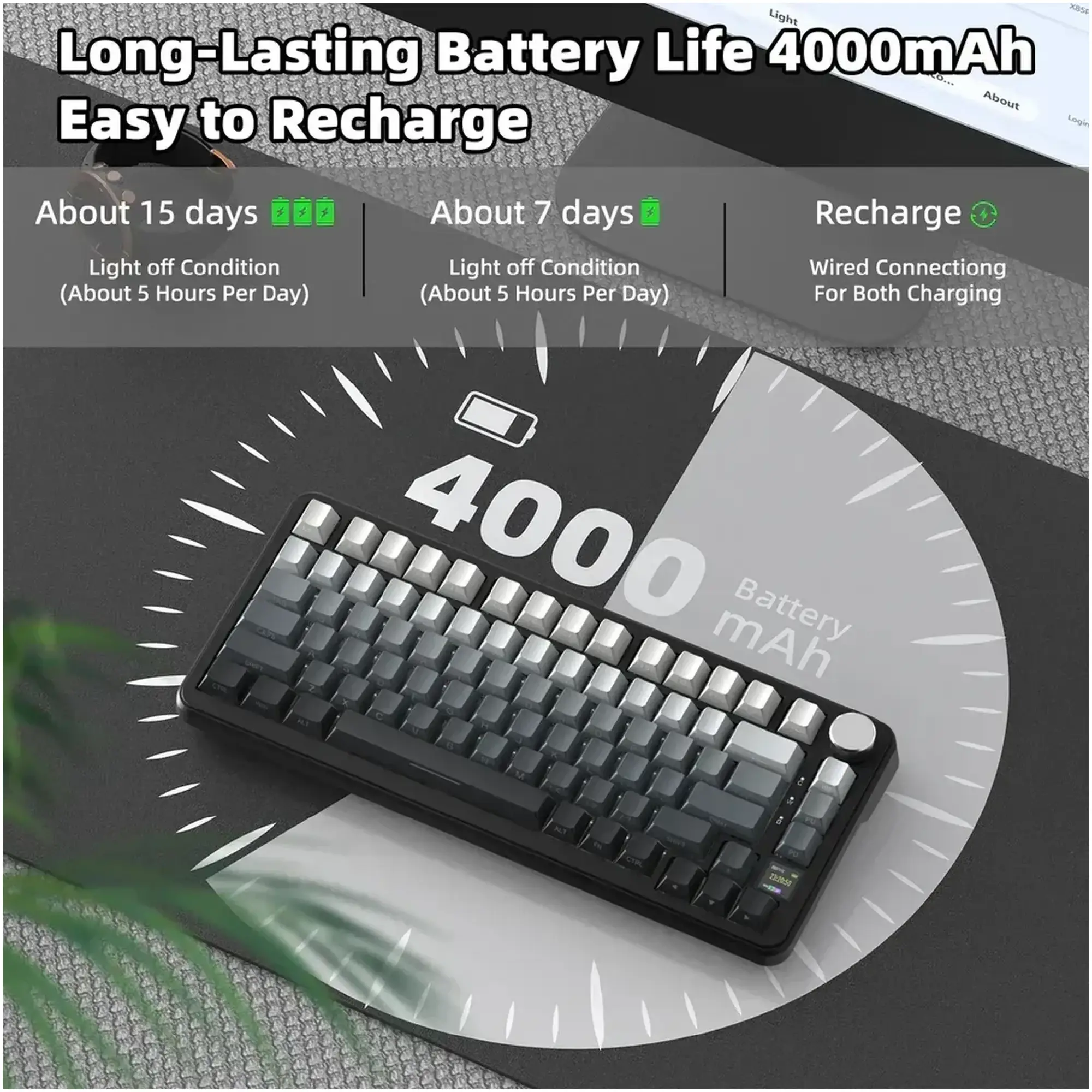 Купити Клавіатура Attack Shark X85PRO RGB Wireless Moonlit Night (X85PROMN_AS) - фото 5