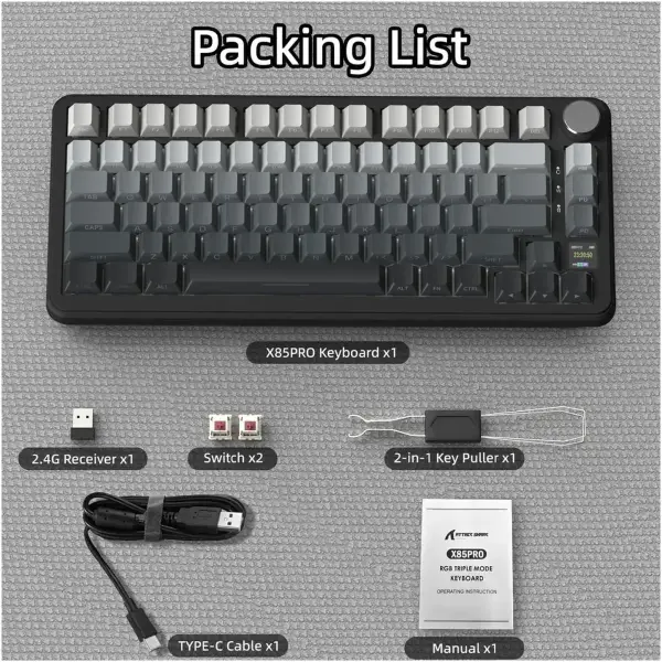 Купити Клавіатура Attack Shark X85PRO RGB Wireless Moonlit Night (X85PROMN_AS) - фото 8