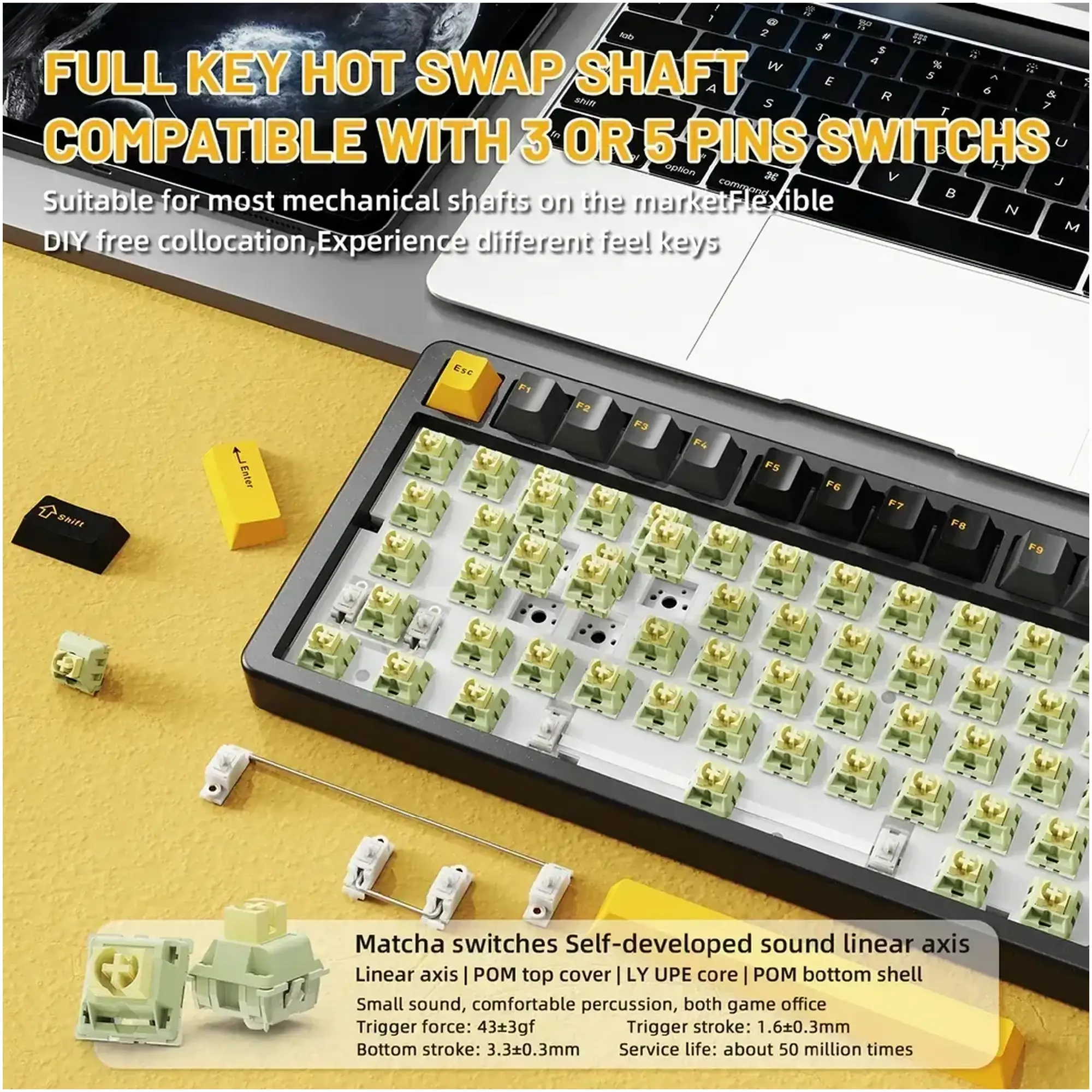 Купити Клавіатура Attack Shark X86 RGB Wireless Matcha Switch Star Black (X86SB_AS) - фото 3