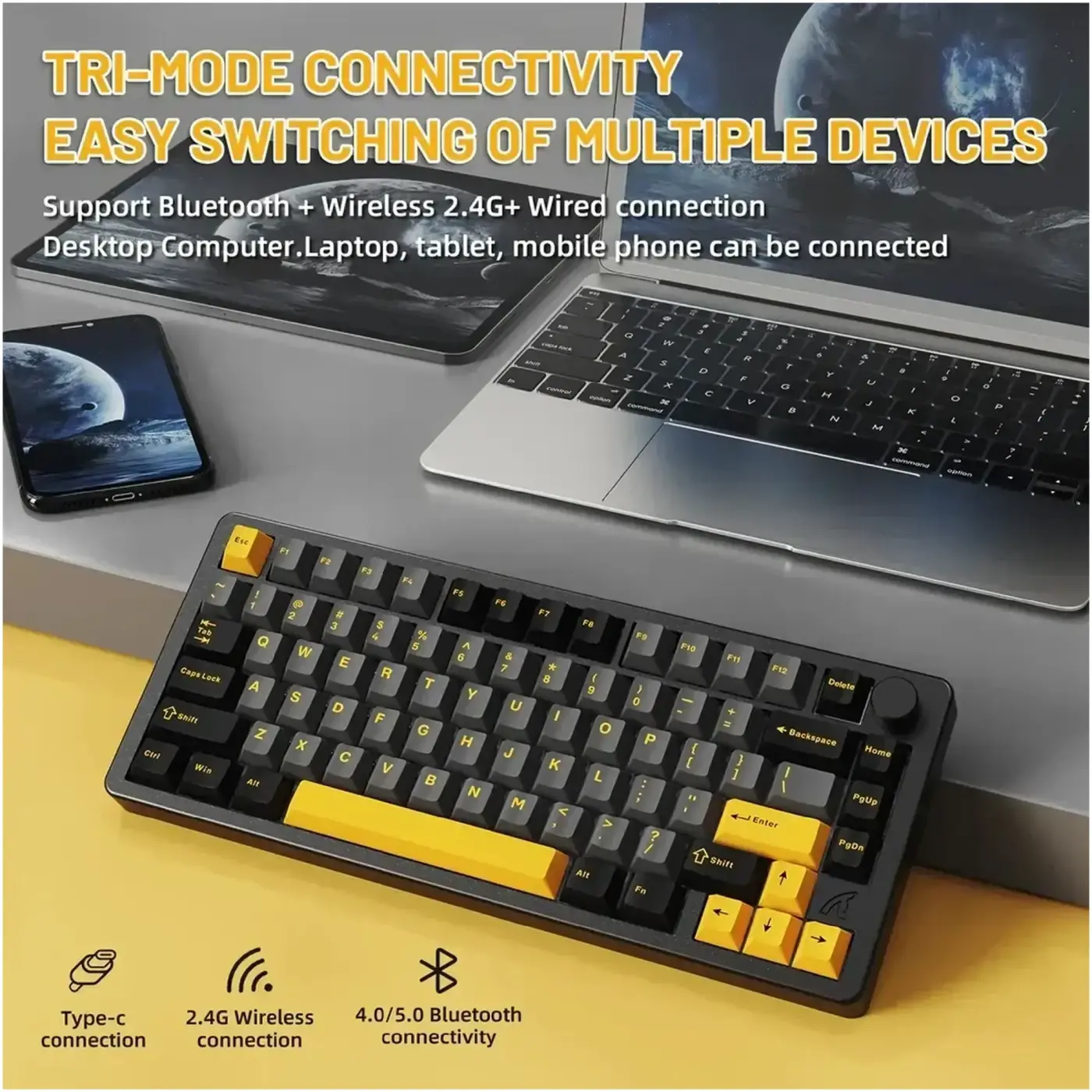 Купити Клавіатура Attack Shark X86 RGB Wireless Matcha Switch Star Black (X86SB_AS) - фото 4