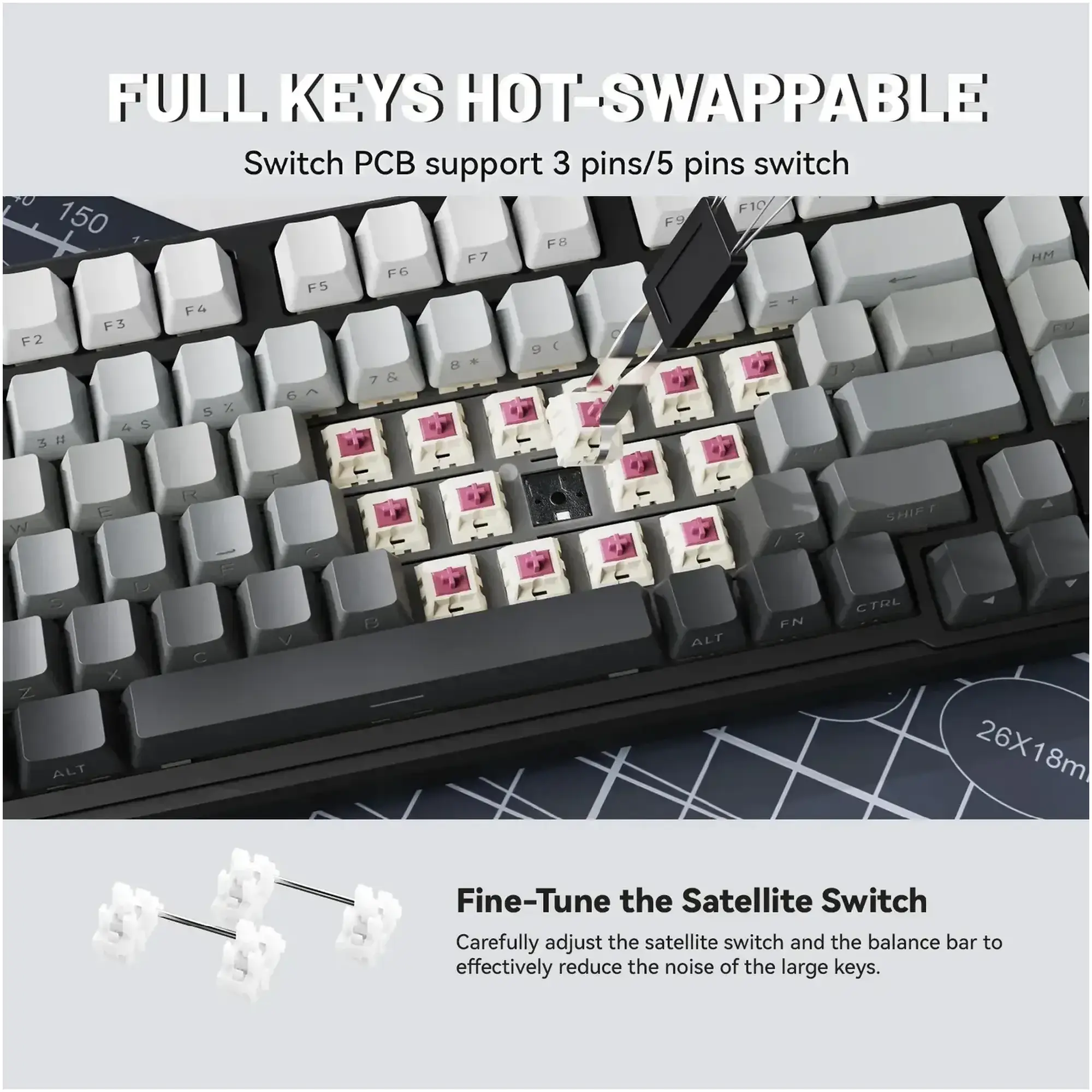 Купити Клавіатура Attack Shark X98 RGB Wireless Moonlight Night (X98ML_AS) - фото 3