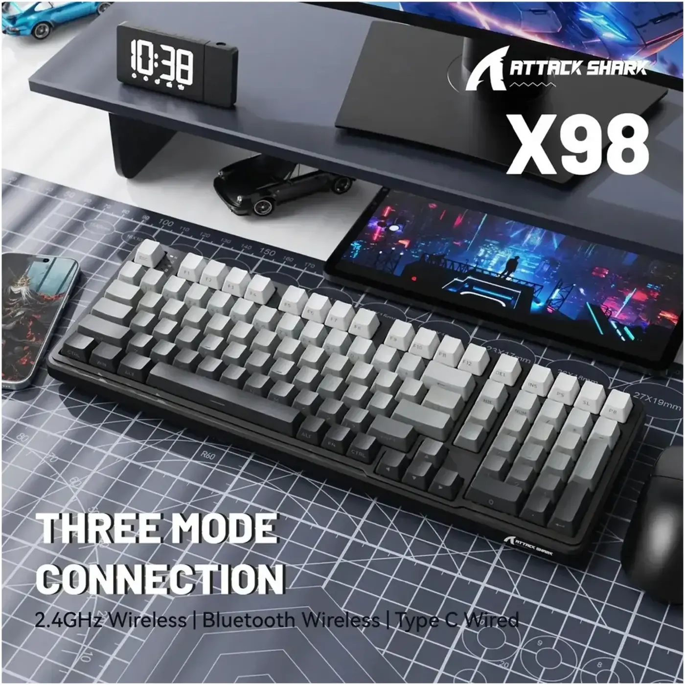 Купити Клавіатура Attack Shark X98 RGB Wireless Moonlight Night (X98ML_AS) - фото 4