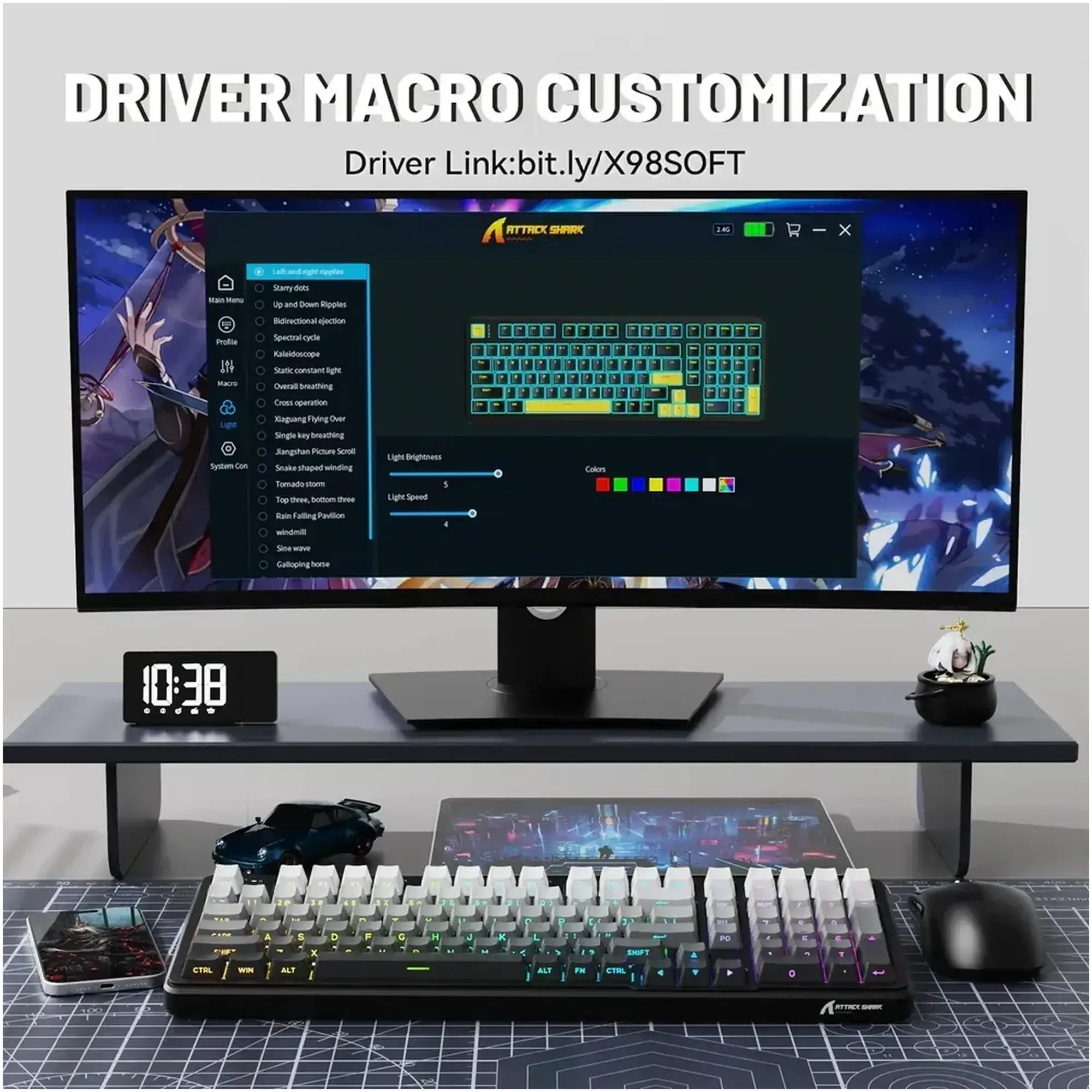 Купити Клавіатура Attack Shark X98 RGB Wireless Moonlight Night (X98ML_AS) - фото 8
