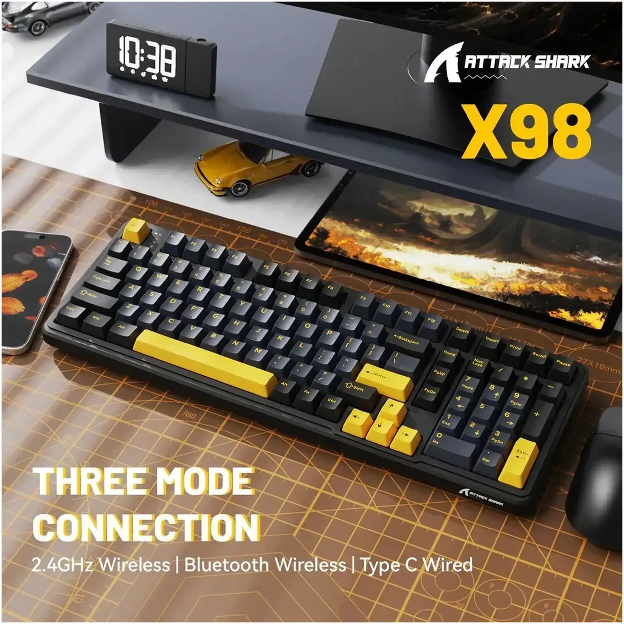 Купити Клавіатура Attack Shark X98 RGB Wireless Star Black (X98SB_AS) - фото 4
