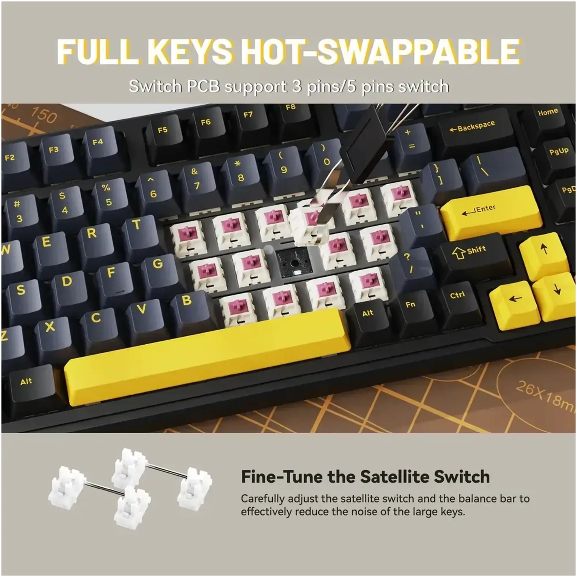 Купити Клавіатура Attack Shark X98 RGB Wireless Star Black (X98SB_AS) - фото 5