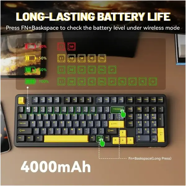 Купити Клавіатура Attack Shark X98 RGB Wireless Star Black (X98SB_AS) - фото 7