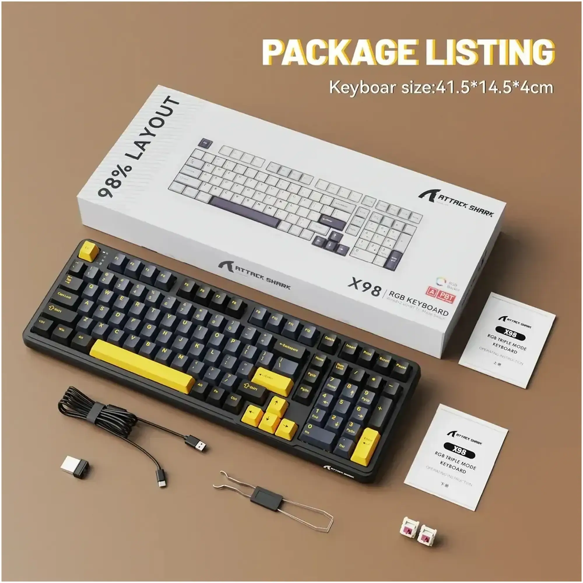Купити Клавіатура Attack Shark X98 RGB Wireless Star Black (X98SB_AS) - фото 9