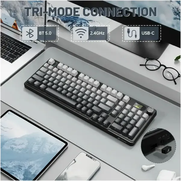 Купити Клавіатура Attack Shark X98 Pro RGB Wireless TFT Moonlit Night (X98PROMN_AS) - фото 2