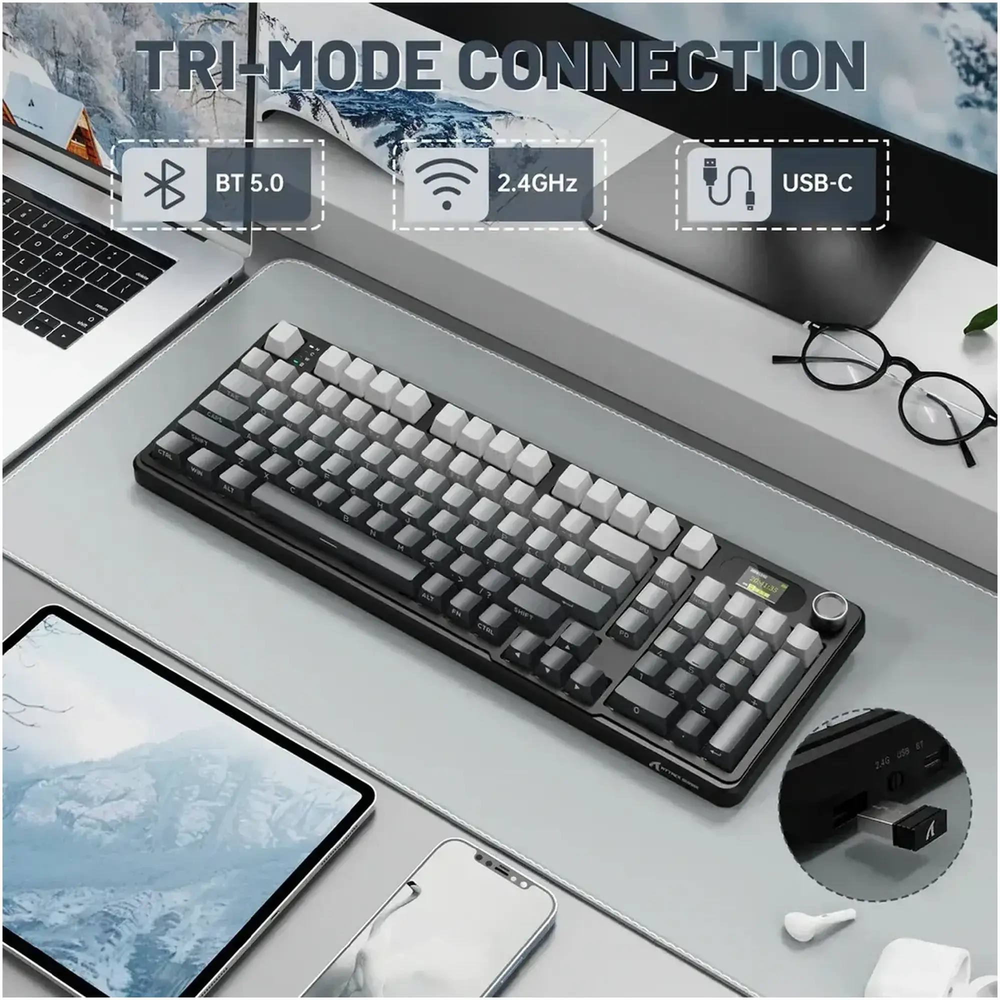 Купити Клавіатура Attack Shark X98 Pro RGB Wireless TFT Moonlit Night (X98PROMN_AS) - фото 2